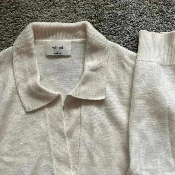 Aritzia Wilfred Clara 100% Merino Wool‎ Sweater Light Birch M - Picture 7 of 9